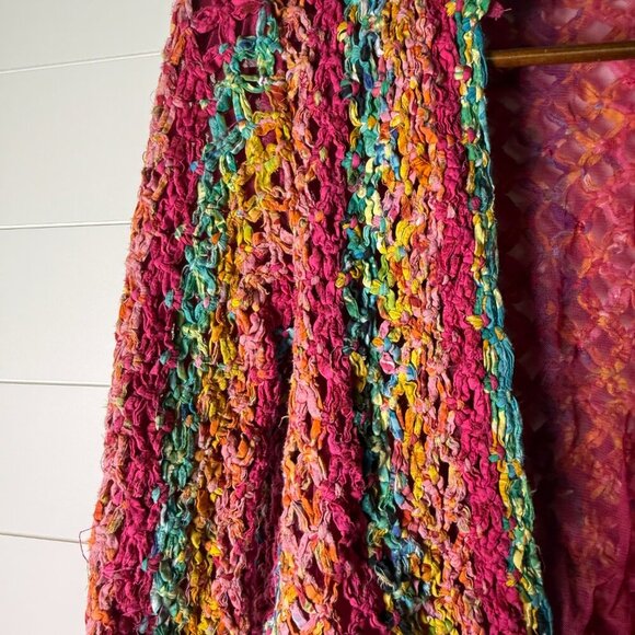 Sandy Starkman Sz L Funky Maximalist Colorful Y2K Woven Ribbon Textile Jacket - Picture 8 of 9